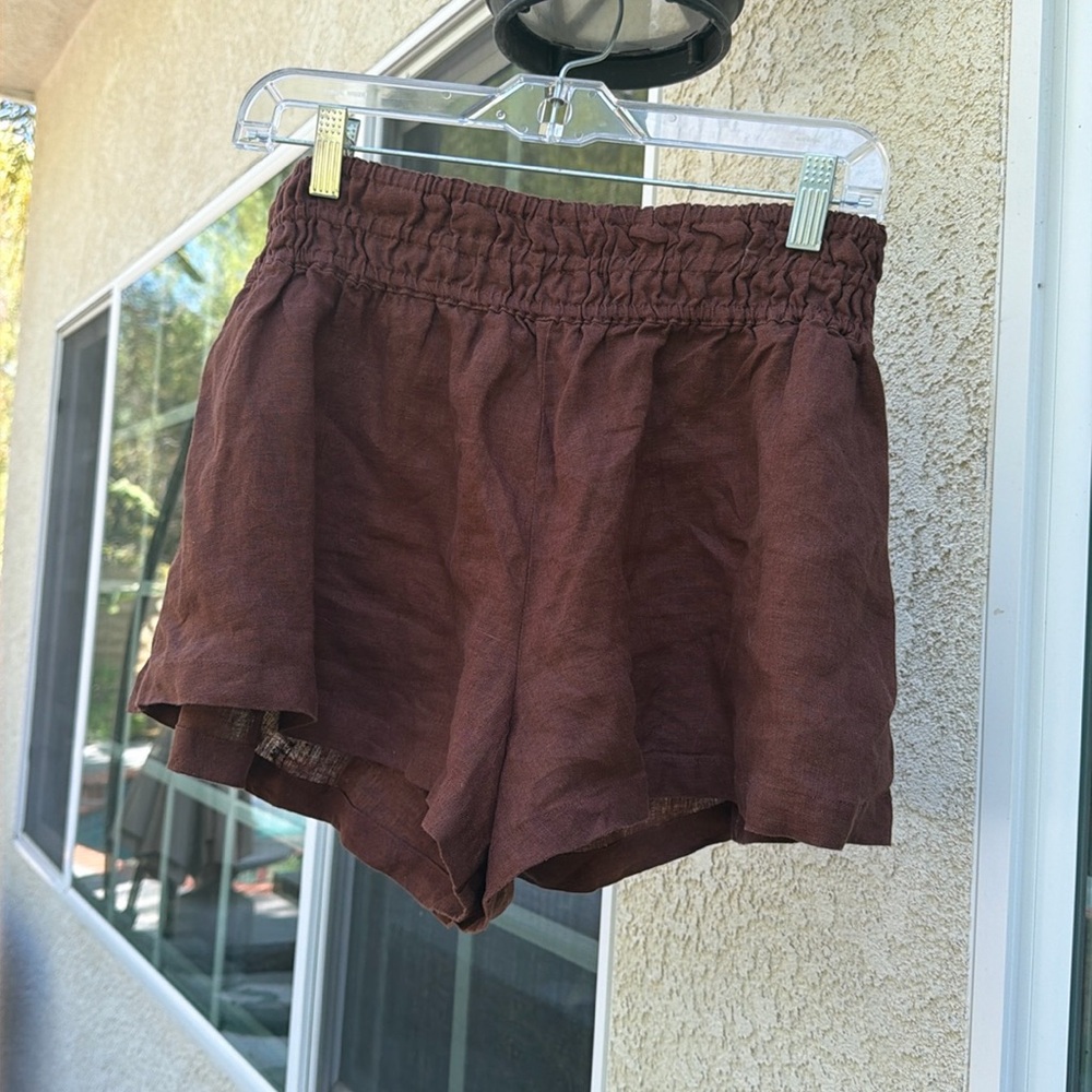 Brown Linen shorts